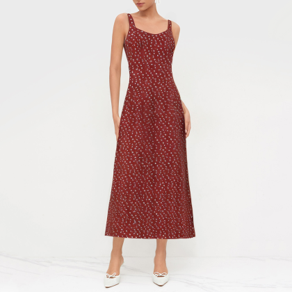 Fashionable blended polka dot dress