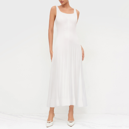 Linen blend suspender multifunctional dress