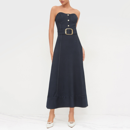 Retro casual sleeveless slim multifunctional dress