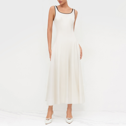 Fashionable contrasting color casual elegant dress