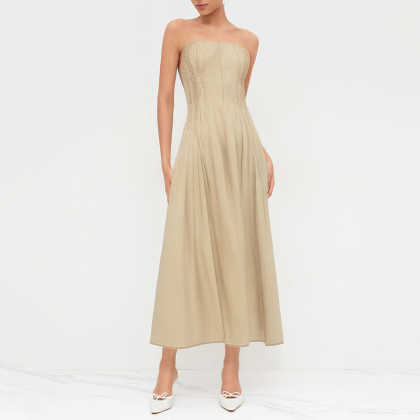 Fashionable Off-the-Shoulder Tube Top Dress