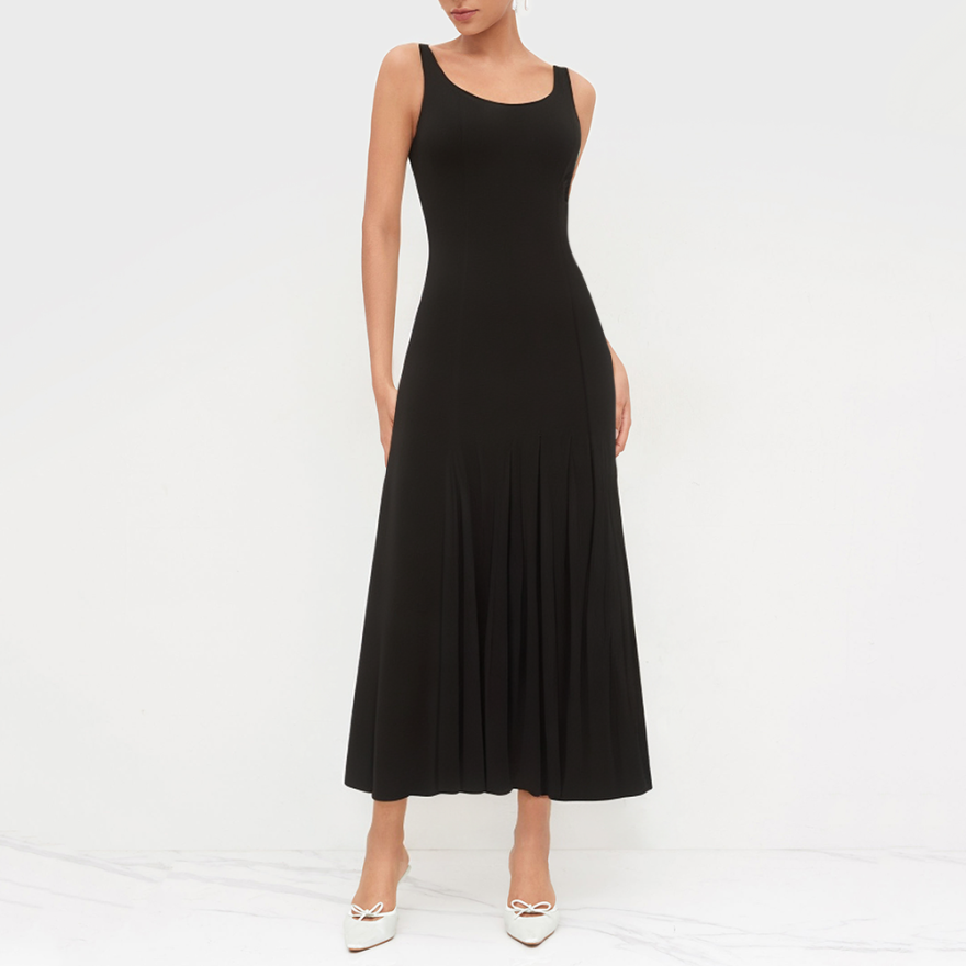 Fashionable and casual sleeveless backless maxi dress