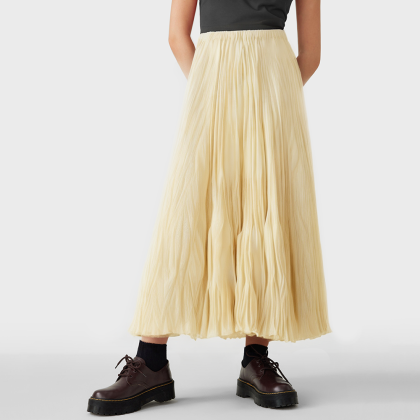 High waist wrinkle loose casual skirt