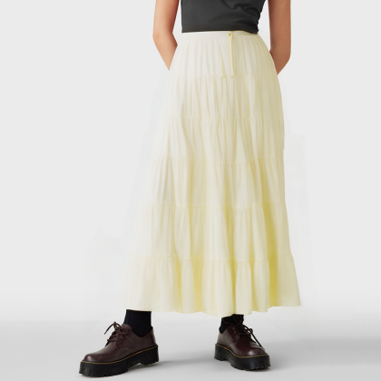 Layered high waist retro casual ladies skirt