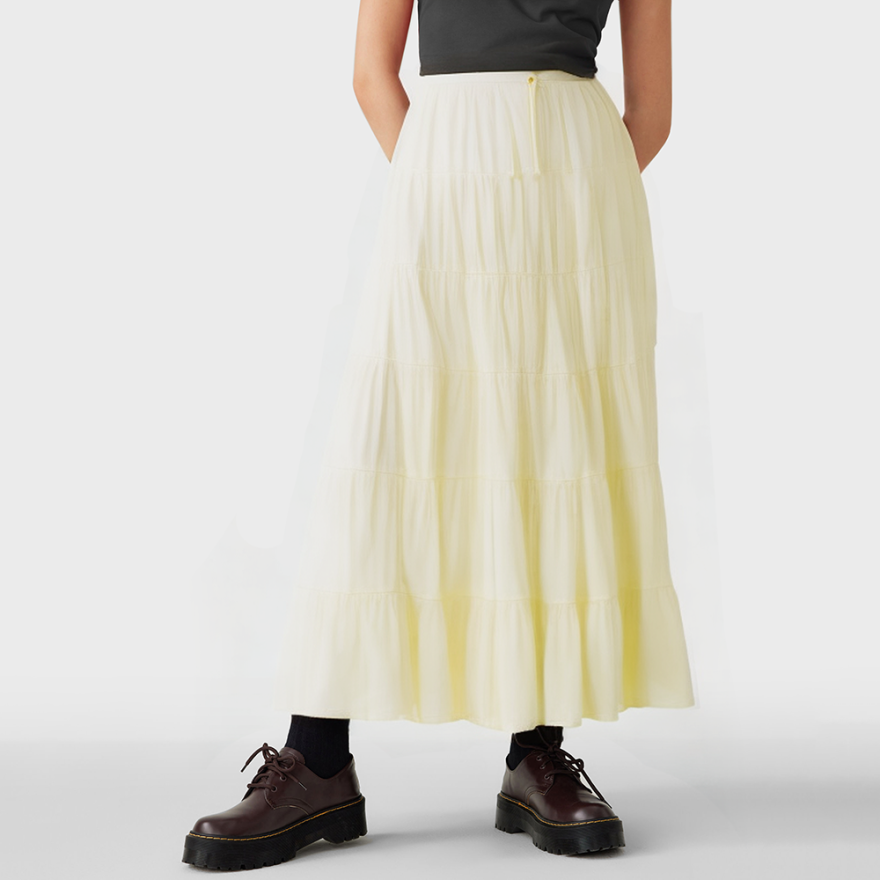 Layered high waist retro casual ladies skirt