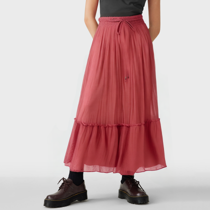 High-waisted wrinkled flute casual skirt