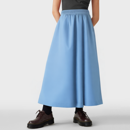 New fashion solid color wide casual skirt