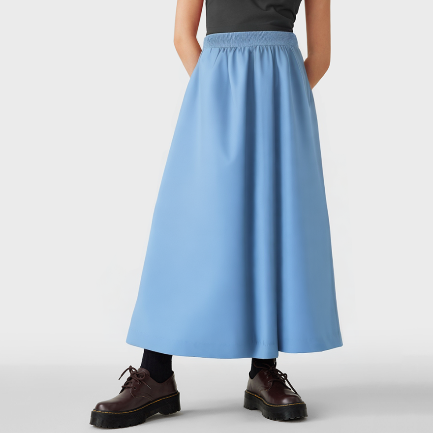 New fashion solid color wide casual skirt