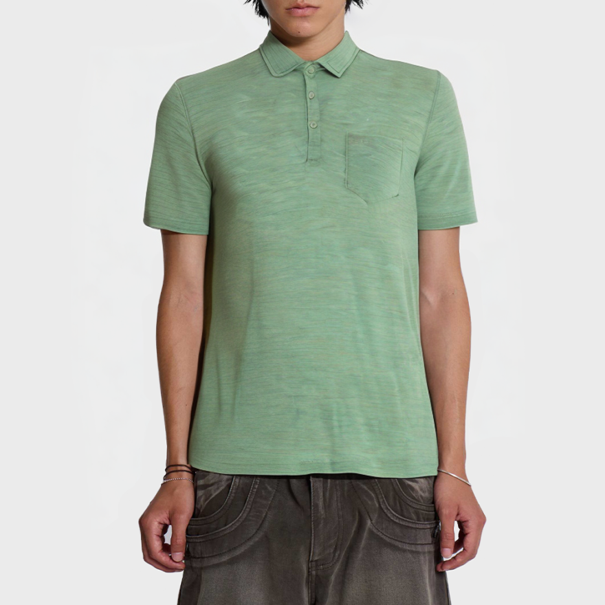 Breathable men's solid color short-sleeved shirt