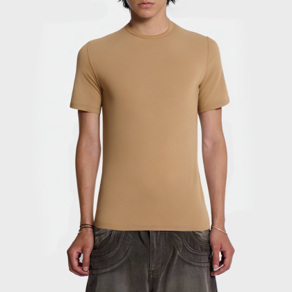 High-quality casual men's crew neck T-shirt