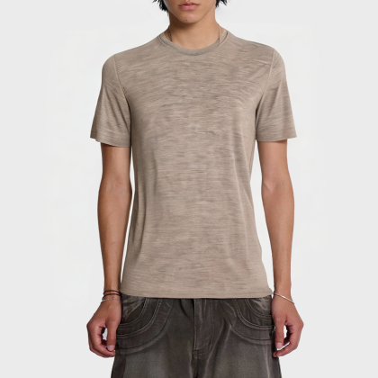 Men's daily loose round neck T-shirt