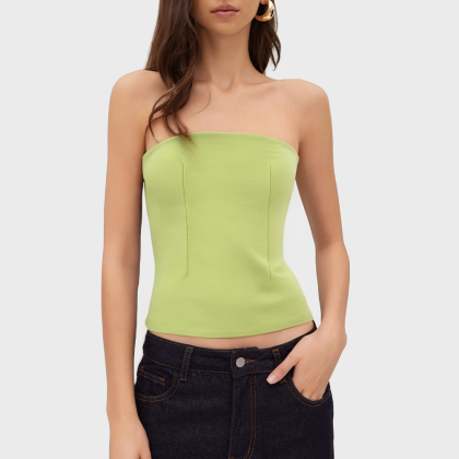 Slim Fit Simple Fabric Chest Pack Collarless Vest